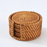 Liying 6pcs Handmade Natural Rattan Coasters